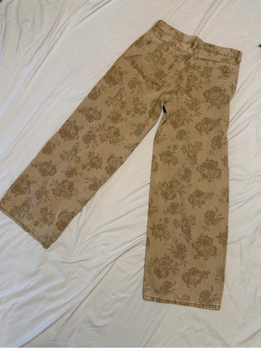Printed Brown Floral Straight-Leg Pants 0002